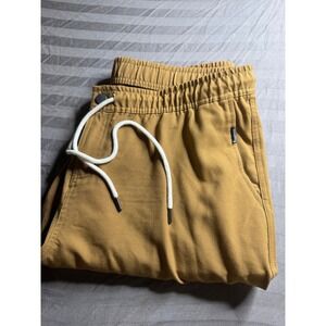 Woolly Merino Wool Canvas Pants Men XXL Brown Elastic Waist Utility Trousers